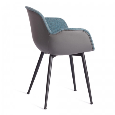 Стул Tetchair VALENTINO mod. PC45-2 / 1 шт. в упаковке металл/экокожа/ткань, 55 х 58 х 81 см, Turquoise бирюзовый/Grey серый/черный