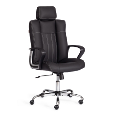 Кресло Tetchair OXFORD хром кож/зам, черный, 36-6
