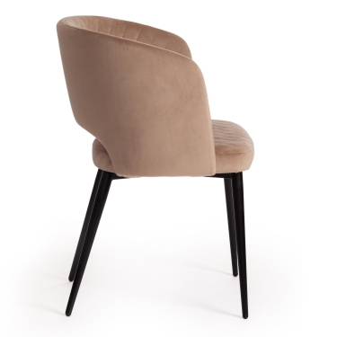Стул Tetchair WIND mod. 717 / 1 шт. в упаковке ткань/металл, 55х55х80 см, высота до сиденья 48 см, бежевый barkhat 5/черный
