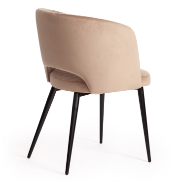 Стул Tetchair WIND mod. 717 / 1 шт. в упаковке ткань/металл, 55х55х80 см, высота до сиденья 48 см, бежевый barkhat 5/черный