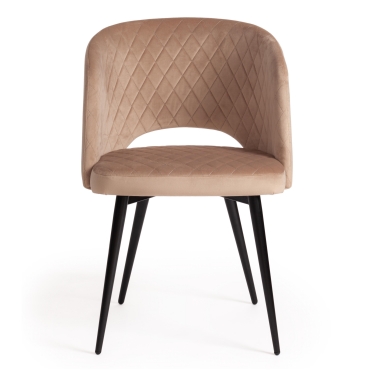 Стул Tetchair WIND mod. 717 / 1 шт. в упаковке ткань/металл, 55х55х80 см, высота до сиденья 48 см, бежевый barkhat 5/черный