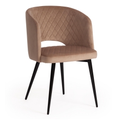 Стул Tetchair WIND mod. 717 / 1 шт. в упаковке ткань/металл, 55х55х80 см, высота до сиденья 48 см, бежевый barkhat 5/черный