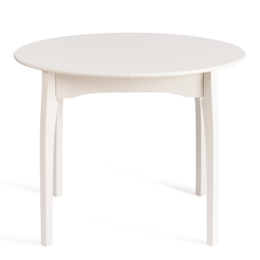 Стол Tetchair DIAMANTE круглый бук, мдф, шпон дуба, 100 х 100+30 х 75 см, Ivory white
