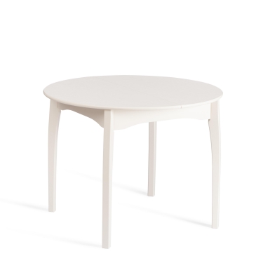 Стол Tetchair DIAMANTE круглый бук, мдф, шпон дуба, 100 х 100+30 х 75 см, Ivory white