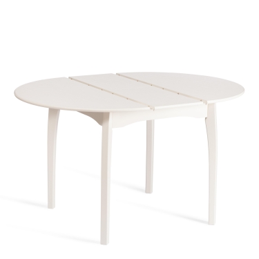 Стол Tetchair DIAMANTE круглый бук, мдф, шпон дуба, 100 х 100+30 х 75 см, Ivory white