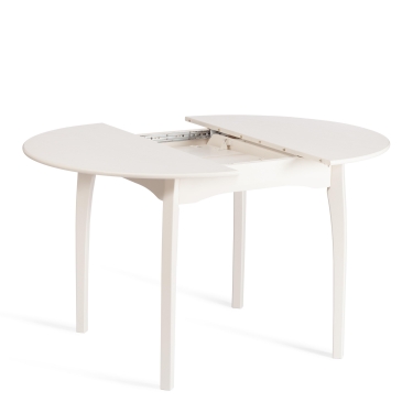 Стол Tetchair DIAMANTE круглый бук, мдф, шпон дуба, 100 х 100+30 х 75 см, Ivory white