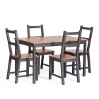 Обеденный комплект Tetchair Соната стол + 4 стула / Sonata dining set массив сосны, антик /графит