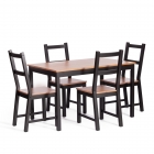 Обеденный комплект Tetchair Соната стол + 4 стула / Sonata dining set массив сосны, антик/черный