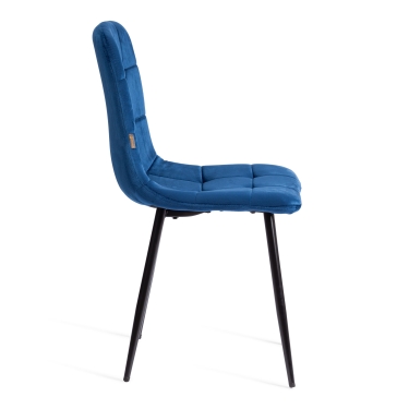 Стул Tetchair CHILLY mod. JSC-220 Велюр/металл , 44,5х52,5х88 см, Blue синий HLR64 / черный