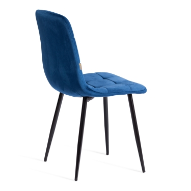 Стул Tetchair CHILLY mod. JSC-220 Велюр/металл , 44,5х52,5х88 см, Blue синий HLR64 / черный