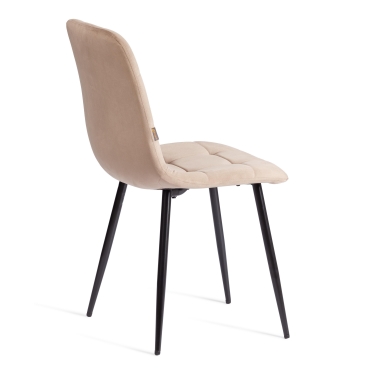 Стул Tetchair CHILLY mod. JSC-220 Велюр/металл , 44,5х52,5х88 см, Beige бежевый HLR8 / черный