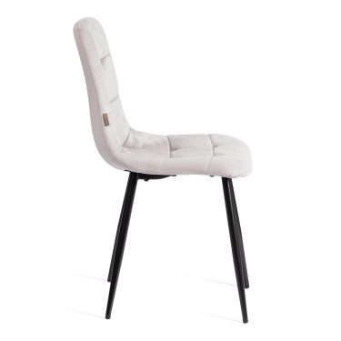 Стул Tetchair CHILLY mod. JSC-220 Велюр/металл , 44,5х52,5х88 см, Light grey светло-серый HLR14 / черный