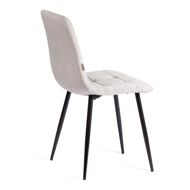 Стул Tetchair CHILLY mod. JSC-220 Велюр/металл , 44,5х52,5х88 см, Light grey светло-серый HLR14 / черный