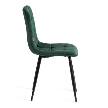 Стул Tetchair CHILLY mod. JSC-220 Велюр/металл , 44,5х52,5х88 см, dark green темно-зеленый HLR57 / черный