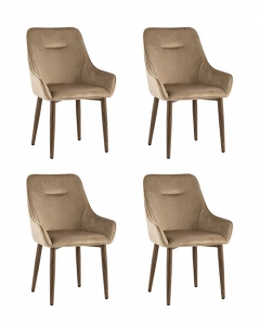 Комплект из четырех стульев Stool Group Диана велюр бежевый, обивка мебельный велюр