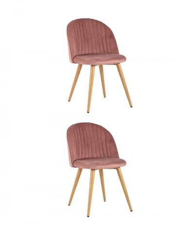 Стул Stool Group Лион Страйпс велюр розовый 2 шт