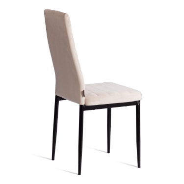 Стул Tetchair Easy mod. JSC02-1 металл, флок, 41 х 52 х 96 см, beige молочный HLR2 / черный