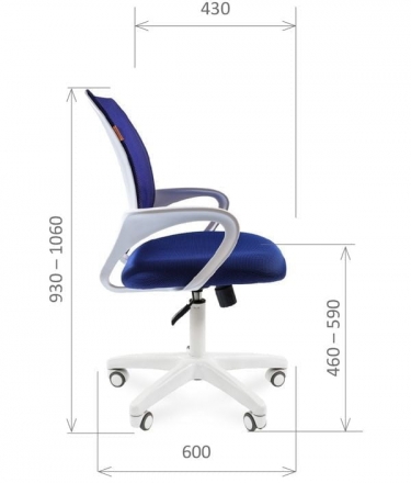 Кресло оператора Chairman 696 white TW-12 Серое