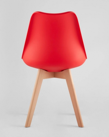 Комплект из четырех стульев Stool Group FRANKFURT красный пластик сиденье экокожи ножки массив бука