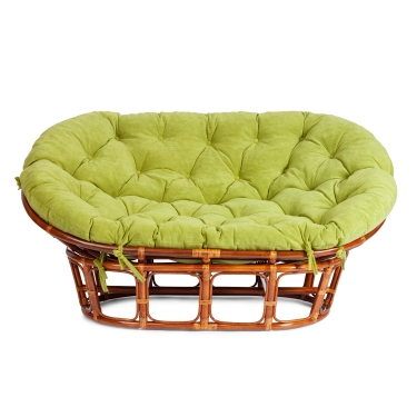 Диван Tetchair MAMASAN/МАМАСАН 23/02 W /с подушкой/ подушка 182х119 см, 169х102х80 см, Cognac коньяк, флок, олива, 23
