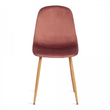 Стул Tetchair BREEZE mod. 4724 / 1 шт. в упаковке вельвет/металл, 44 х 53 х 87 см, Coral коралловый HLR44 / натуральный