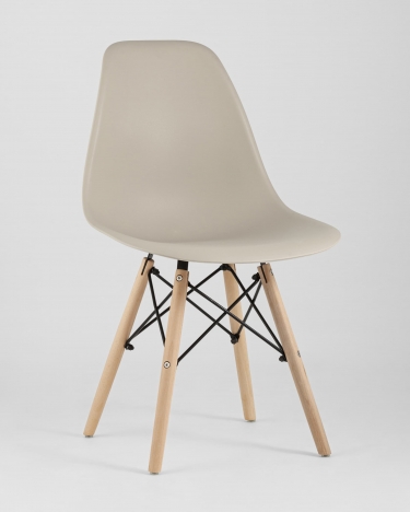 Стул Stool Group Eames Style DSW бежевый разборный каркас