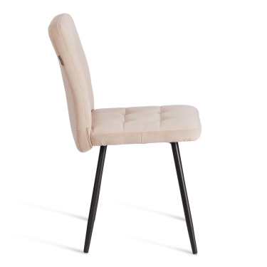 Стул обеденный Tetchair Medeo LT, велюр, бежевый/черный, 7, 45х56х89 см