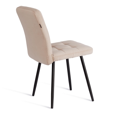 Стул обеденный Tetchair Medeo LT, велюр, бежевый/черный, 7, 45х56х89 см