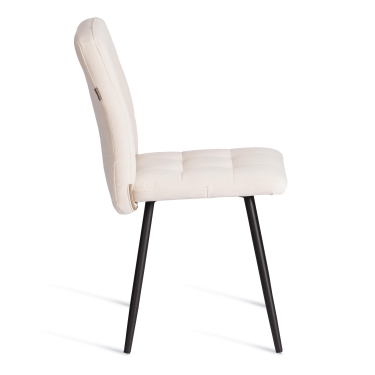 Стул обеденный Tetchair Medeo LT, велюр, молочный/черный, 4, 45х56х89 см