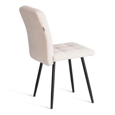 Стул обеденный Tetchair Medeo LT, велюр, молочный/черный, 4, 45х56х89 см