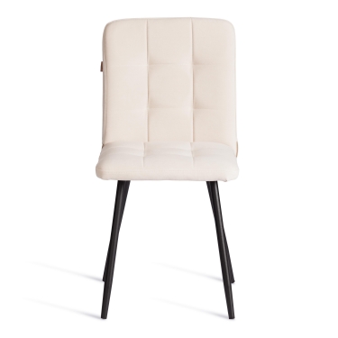 Стул обеденный Tetchair Medeo LT, велюр, молочный/черный, 4, 45х56х89 см