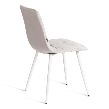 Стул Tetchair CHILLY mod. JSC-220 Велюр/металл , 44,5х52,5х88 см, Light grey светло-серый HLR14 / белый