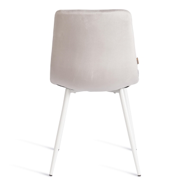 Стул Tetchair CHILLY mod. JSC-220 Велюр/металл , 44,5х52,5х88 см, Light grey светло-серый HLR14 / белый