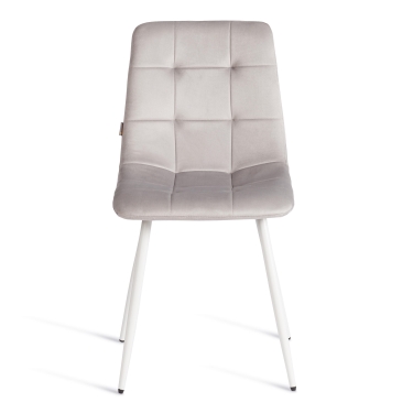Стул Tetchair CHILLY mod. JSC-220 Велюр/металл , 44,5х52,5х88 см, Light grey светло-серый HLR14 / белый