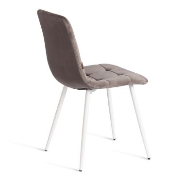 Стул Tetchair CHILLY mod. JSC-220 Велюр/металл , 44,5х52,5х88 см, Dark grey темно-серый HLR24 / белый