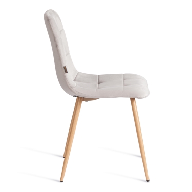 Стул Tetchair CHILLY mod. JSC-220 Велюр/металл , 44,5х52,5х88 см, Light grey светло-серый HLR14 / натуральный