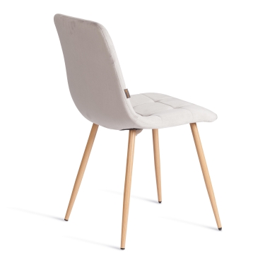 Стул Tetchair CHILLY mod. JSC-220 Велюр/металл , 44,5х52,5х88 см, Light grey светло-серый HLR14 / натуральный
