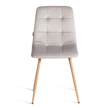 Стул Tetchair CHILLY mod. JSC-220 Велюр/металл , 44,5х52,5х88 см, Light grey светло-серый HLR14 / натуральный