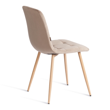 Стул Tetchair CHILLY mod. JSC-220 Велюр/металл , 44,5х52,5х88 см, Beige бежевый HLR8 / натуральный