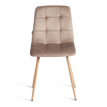 Стул Tetchair CHILLY mod. JSC-220 Велюр/металл , 44,5х52,5х88 см, Beige бежевый HLR8 / натуральный