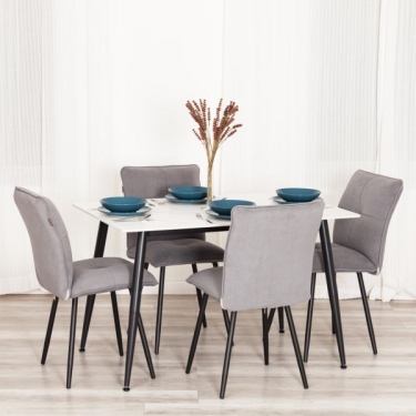 Стул обеденный Tetchair Sweet LT, велюр, серый/черный, 29, 41х55х88 см