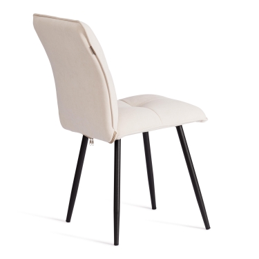 Стул обеденный Tetchair Sweet LT, велюр, молочный/черный, 4, 41х55х88 см
