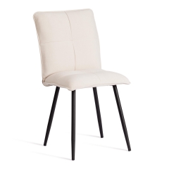 Стул обеденный Tetchair Sweet LT, велюр, молочный/черный, 4, 41х55х88 см