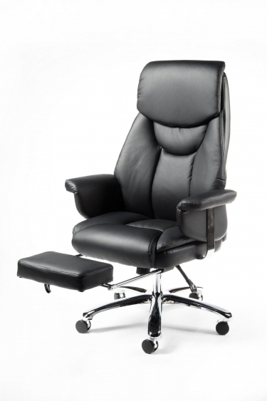 Кресло руководителя Norden Парламент, black leather (черная кожа)