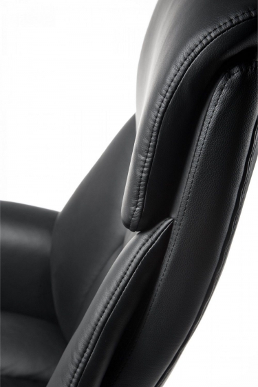 Кресло руководителя Norden Парламент, black leather (черная кожа)