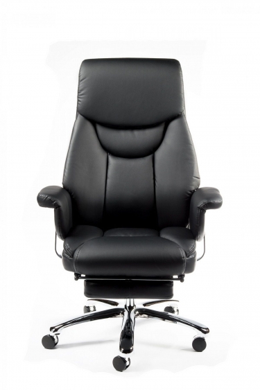 Кресло руководителя Norden Парламент, black leather (черная кожа)