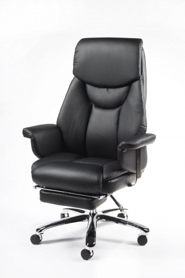 Кресло руководителя Norden Парламент, black leather (черная кожа)