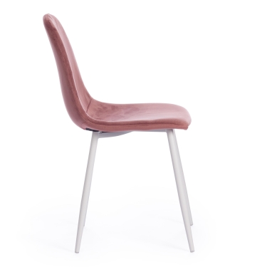 Стул Tetchair BREEZE mod. 4724 / 2 шт. в упаковке вельвет/металл, 44 х 53 х 87 см, Coral коралловый HLR44 / белый