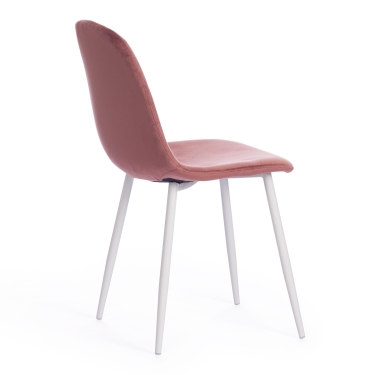 Стул Tetchair BREEZE mod. 4724 / 2 шт. в упаковке вельвет/металл, 44 х 53 х 87 см, Coral коралловый HLR44 / белый