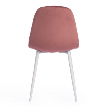 Стул Tetchair BREEZE mod. 4724 / 2 шт. в упаковке вельвет/металл, 44 х 53 х 87 см, Coral коралловый HLR44 / белый
